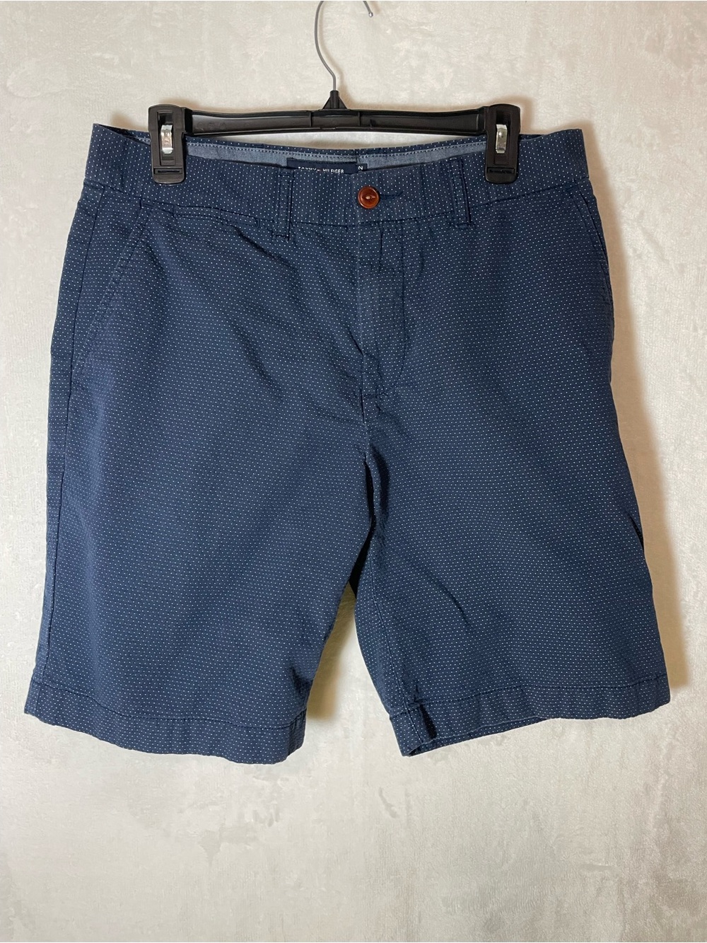 Tommy Hilfiger Navy Microdot Stretch Flat Front Shorts